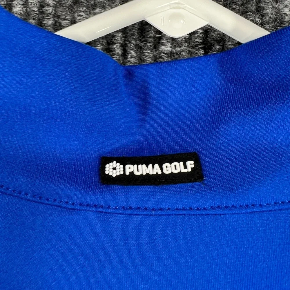 PUMA Pullover‎ Mens Large Blue Long Sleeve 1/4 Zip Mock Neck Casual Active